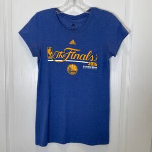 Adidas Women's Tee NBA The Finals 2016 Golden State Warriors Blue Yellow M